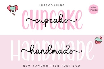 Crafty Typography with Cupcake Handmade Duo Font